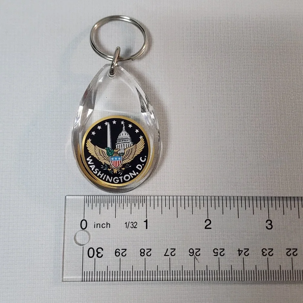 Washington DC Keychain Capitol Building Monument Eagle Acrylic Keyring Keychain